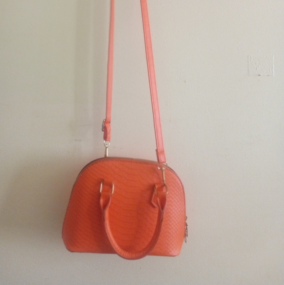 Orange Textured Women's Bag